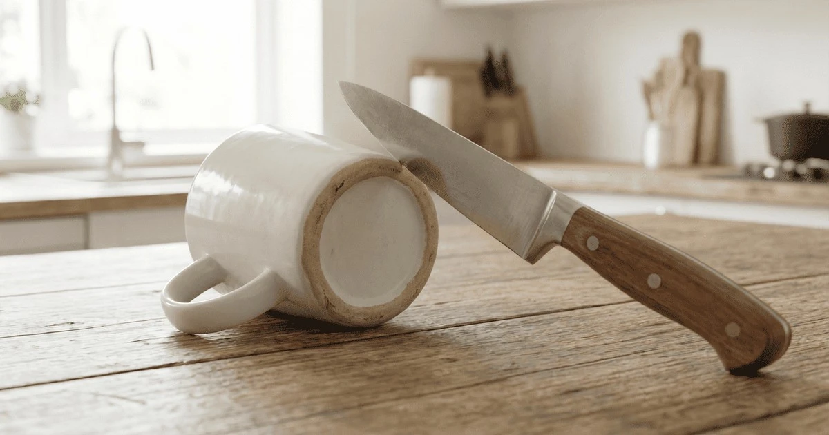 Dlaczego baza kubka ceramicznego działa jak podręczna osełka do noży