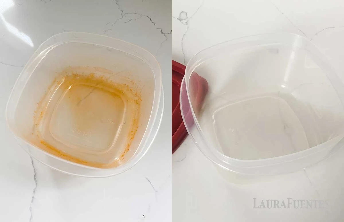 3 proste triki na pozbycie się plam z sosu pomidorowego z plastiku - image 1